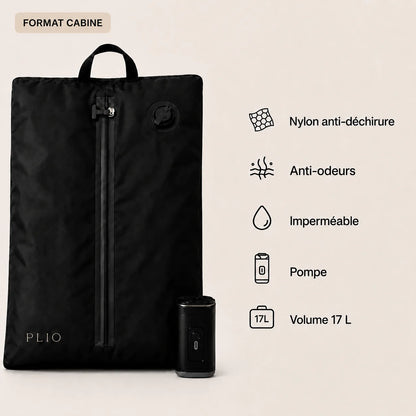 Sac de compression PLIO avec pompe rechargeable et caractéristiques du produit