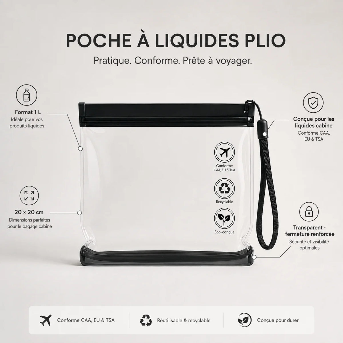 Lot de pochettes pour liquide cabine