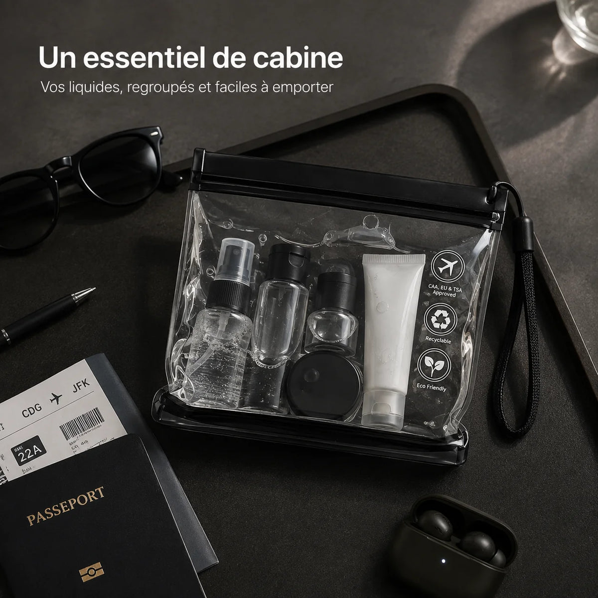 Lot de pochettes pour liquide cabine